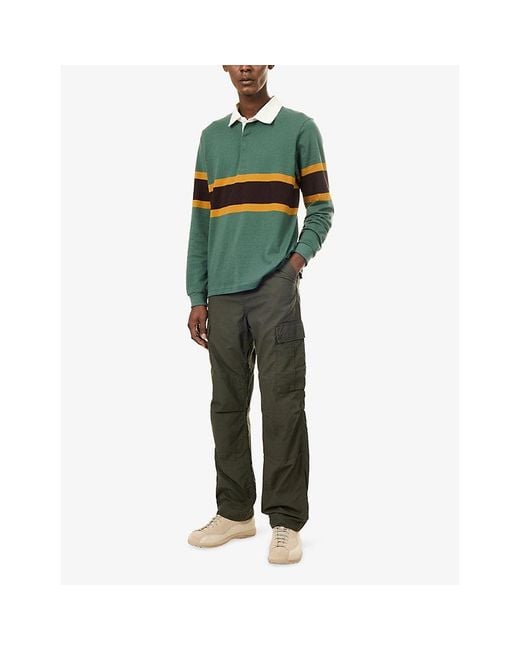 Patagonia Green Stripe Long-Sleeve Cotton-Jersey Rugby Shirt for men