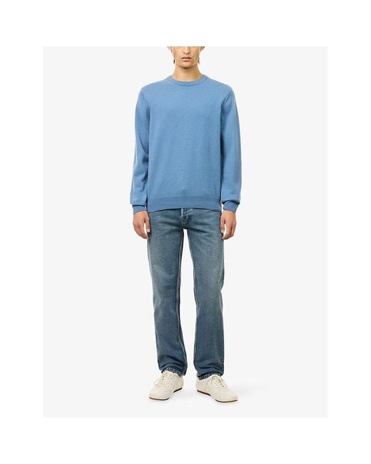Sunspel Blue Relaxed-Fit Cashmere Jumper for men