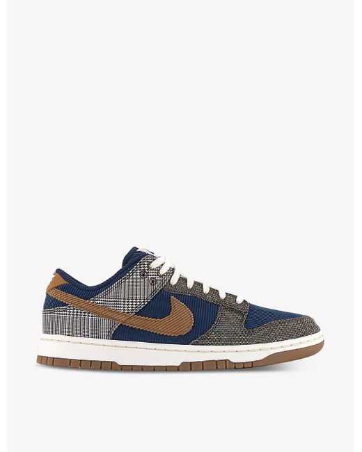 Nike Blue Dunk Low Brand-embroidered Leather Low-top Trainers for men