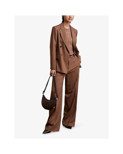 Reiss Brown Harriet Rope-Strap Leather Shoulder Bag