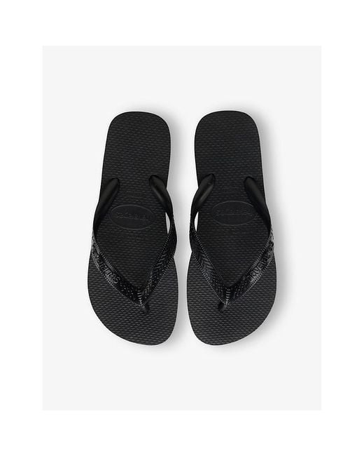 Havaianas Black Square Logo-Embossed Rubber Flip-Flops