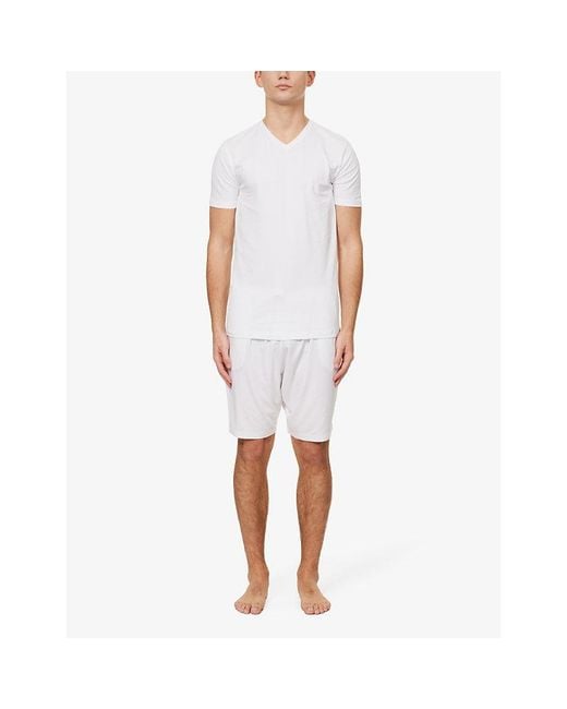 Falke White Pack Of Two Daily Comfort V-Neck Stretch-Cotton T-Shirts for men