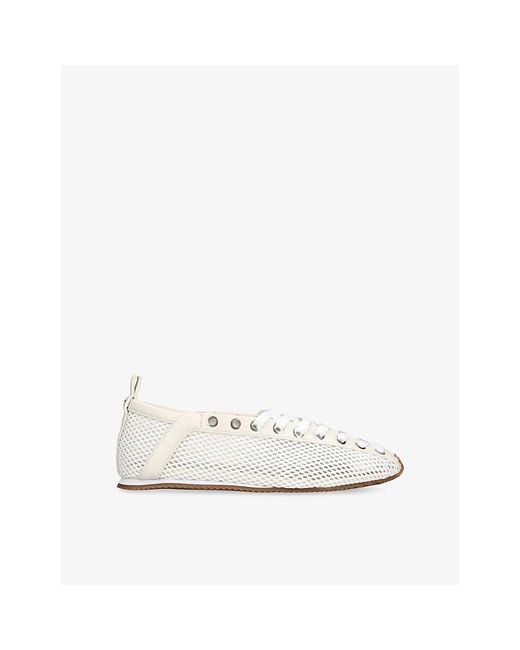 Ganni White Sporty Mesh Ballet Flats