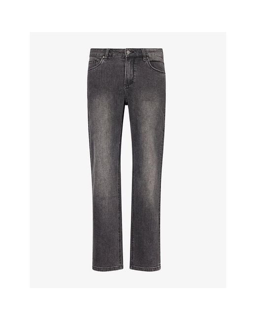 Arne Gray Faded-Wash Straight-Leg Denim Jeans for men