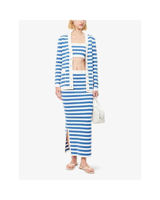 Posse Blue Ari Stripe Knitted Cardigan