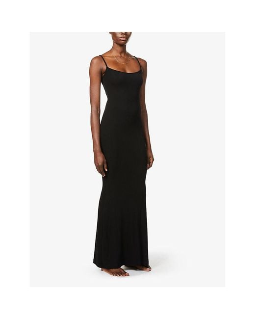 Skims Black Soft Lounge Stretch-Jersey Nightdress