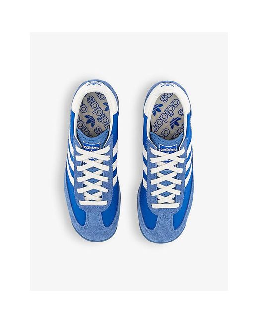 Adidas Blue Sl 72 Suede And Mesh Low-top Trainers