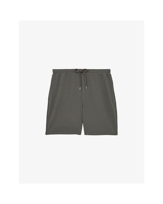 Reiss Gray Tavolla Textured Stretch-Woven Shorts for men