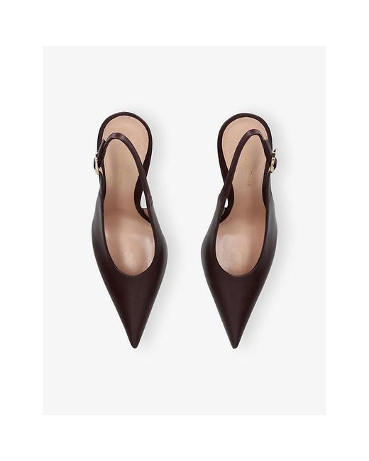 Gianvito Rossi Brown Sofia Sling 95 Leather Courts