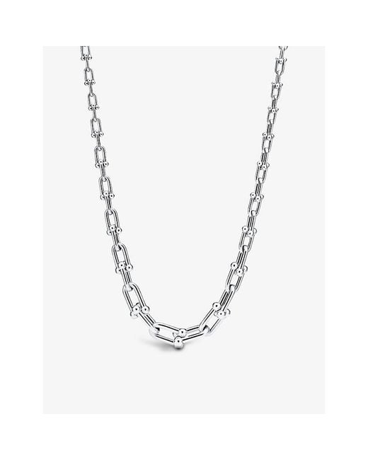 Tiffany & Co Metallic Tiffany Hardwear Graduated Link Sterling- Necklace