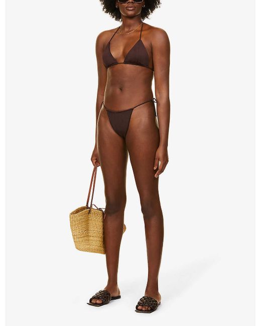 Myra Swim Synthetic Sofia Triangle-cup Bikini Top in Chocolate (Brown) -  Lyst