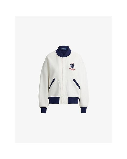 Polo Ralph Lauren White X Wimbledon Logo-Embroidered Woven Bomber Jacket