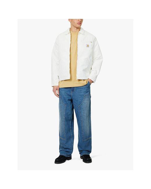 Carhartt White Detroit Padded Regular-Fit Organic-Cotton Jacket for men