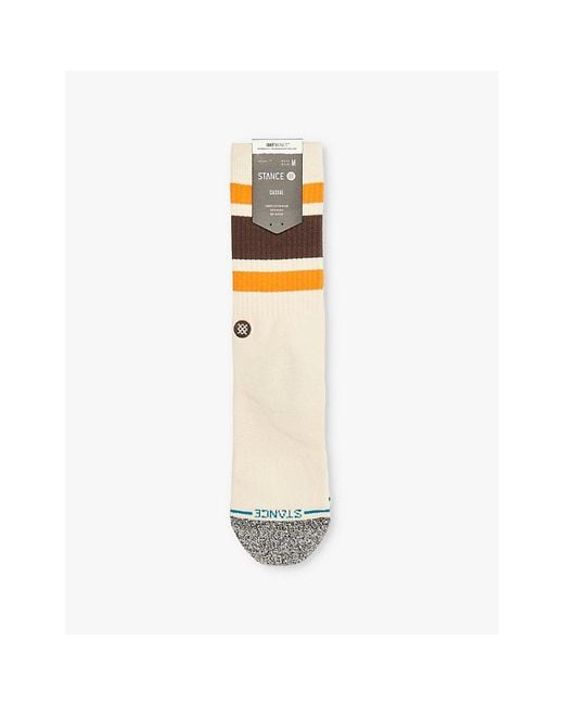 Stance White Boyd Logo-Embroidered Crew-Length Cotton-Blend Crew Socks for men