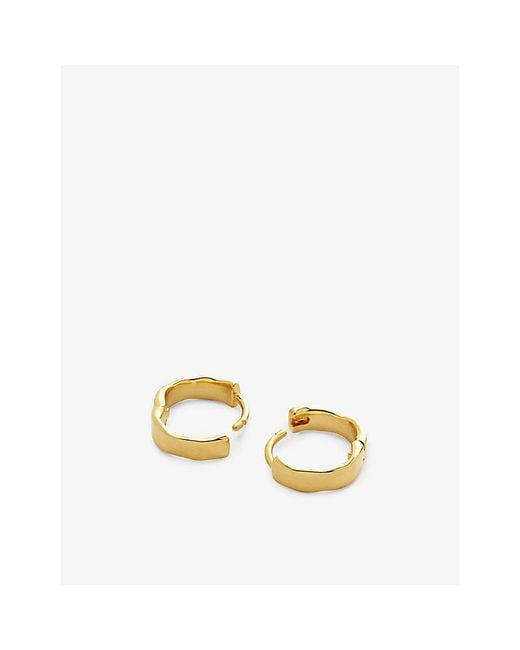 Monica Vinader Metallic Mv Siren Muse Wave 18Ct-Plated Vermeil Sterling Huggie Earrings