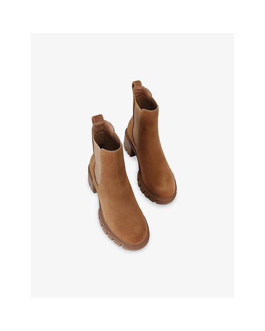 Carvela Kurt Geiger Brown Ignite Suede Heeled Chelsea Boots