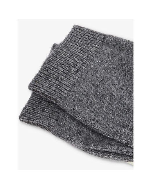 Falke Gray Cosy Wool Brand-Print Knit Socks