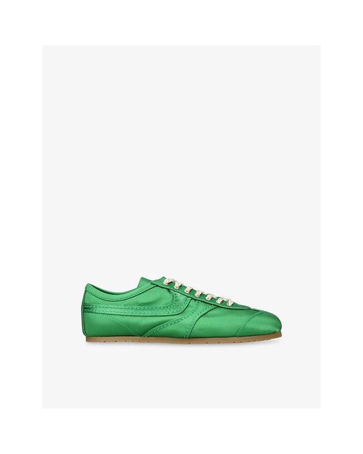 Dries Van Noten Green Dustin Satin Trainers