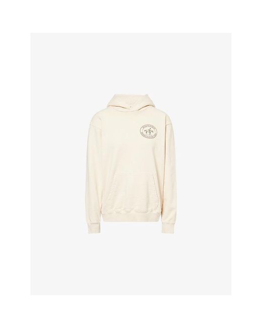 Sporty & Rich Natural Riding Club Logo-Print Cotton-Jersey Hoody