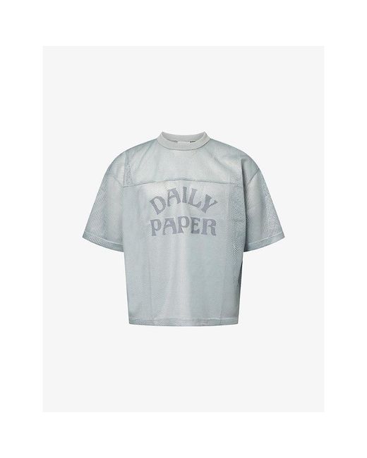Daily Paper Blue Boxy Mesh Woven T-Shirt for men