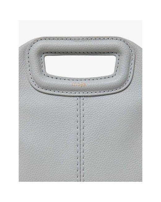 Maje White Miss M Leather Shoulder Bag