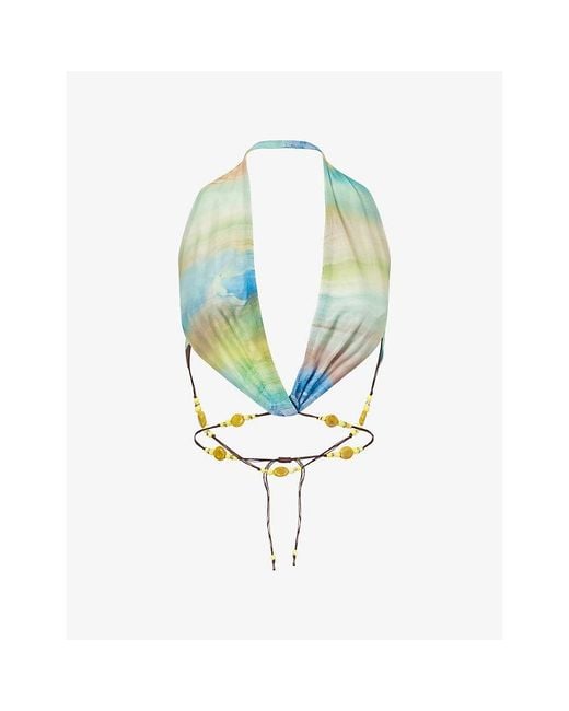 Jaded London White Soleila Halter-Neck Woven Top
