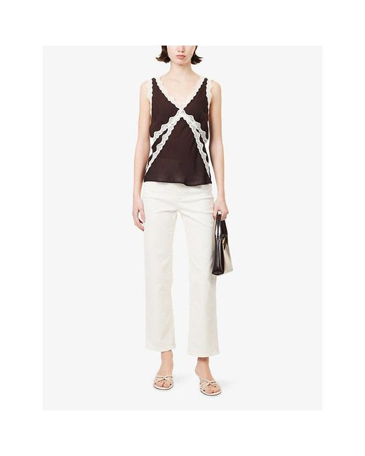 PAIGE White Stevie Ankle-Leg Stretch-Denim Jeans