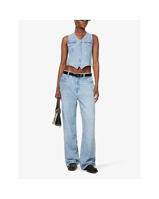 GOOD AMERICAN Good '90s Weightless Straight-leg Mid-rise Lyocell-blend Jeans in Blue Lyst Canada