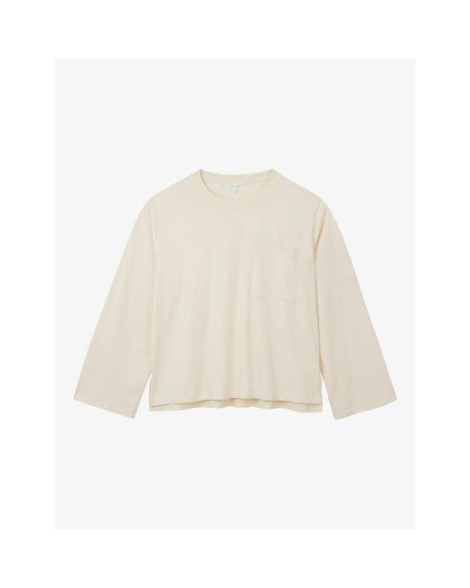 The White Company Natural Pocket-Detail Relaxed-Fit Cotton-Jersey Top