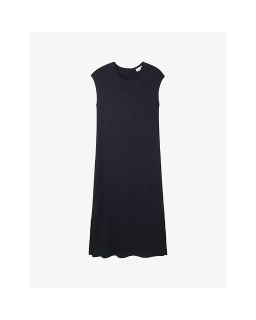 The White Company Blue Extended-Shoulder Relaxed-Fit Woven Maxi Dress