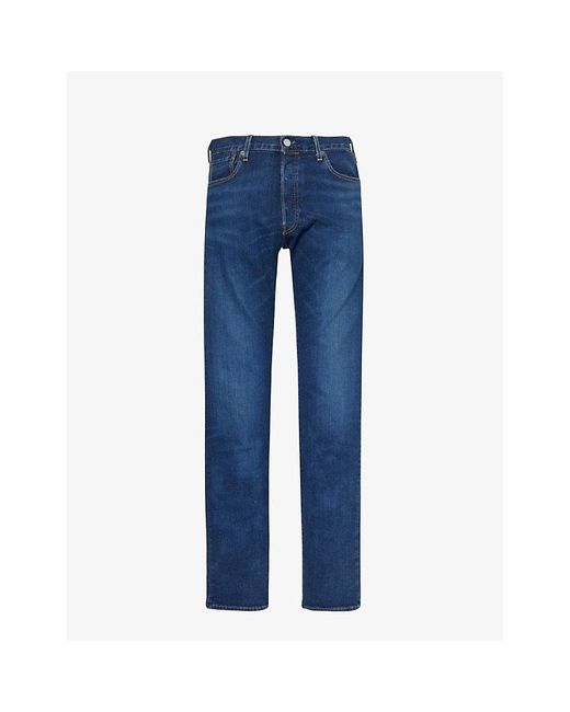 Levi's Blue 501 Original Straight-leg Mid-rise Stretch-denim Jeans for men