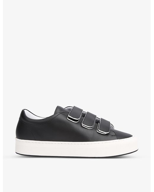 The Row Black Mary H Leather Low-top Trainers