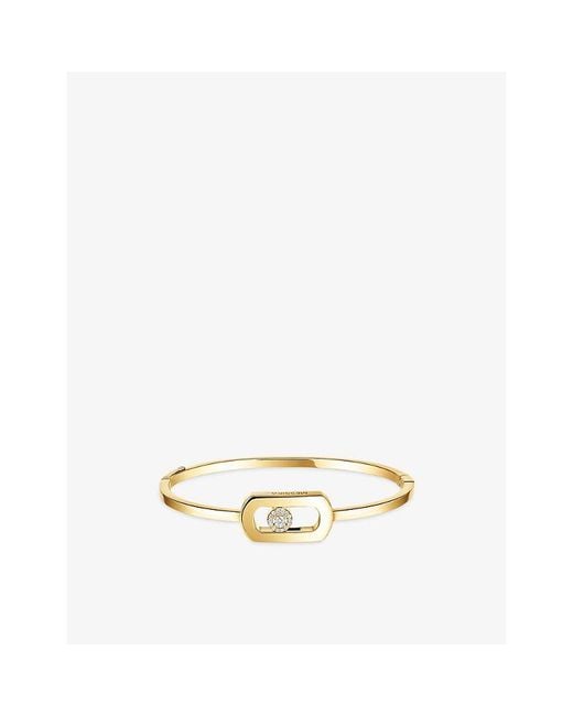Messika Metallic So Move Pavé 18Ct And 0.67Ct Diamond Bangle