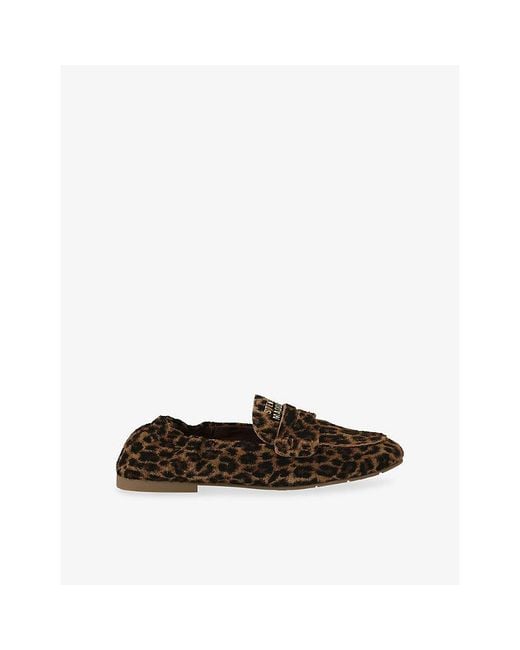 Steve Madden Brown Newbury Leopard Suede Loafers