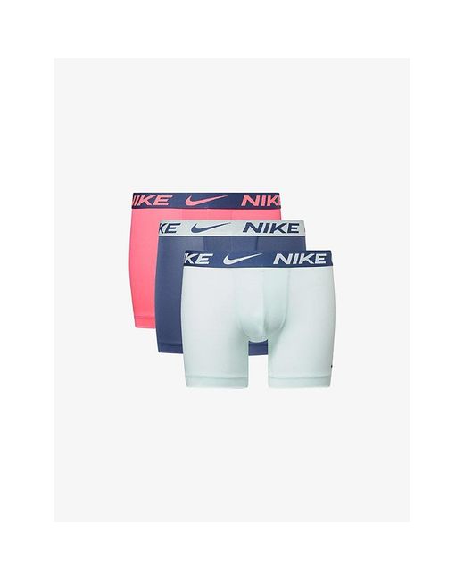 Nike White Essential Micro Pack Of Three Jersey Trunks for men