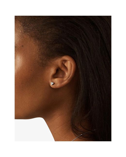 Monica Vinader White Diamond Cluster 14Ct- And 0.009Ct Lab-Grown Diamond Single Stud Earrings