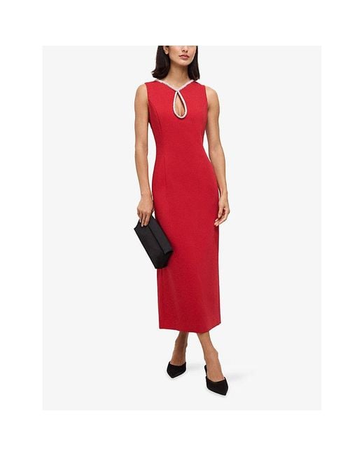 Phase Eight Milia Diamante-Embellished Stretch-Woven Maxi Dress in Red |  Lyst