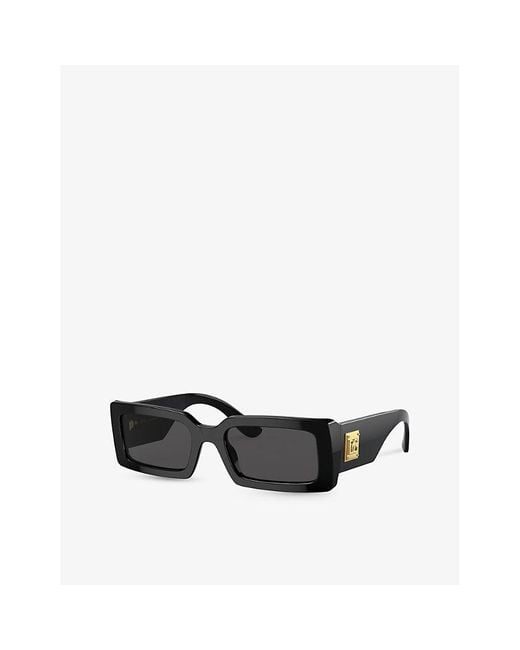 Dolce & Gabbana Black Dg4416 Rectangle-frame Acetate Sunglasses