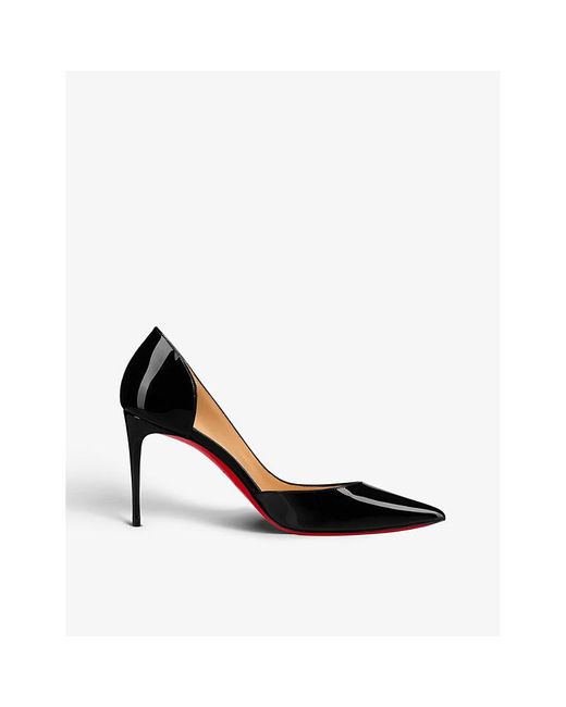 Christian Louboutin White Iriza 85 Patent-Leather Courts