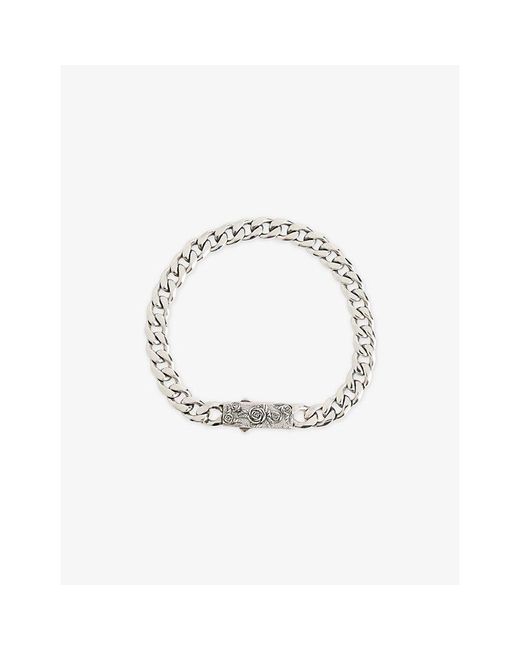 Emanuele Bicocchi Metallic Roses Edge-Chain Sterling- Bracelet for men