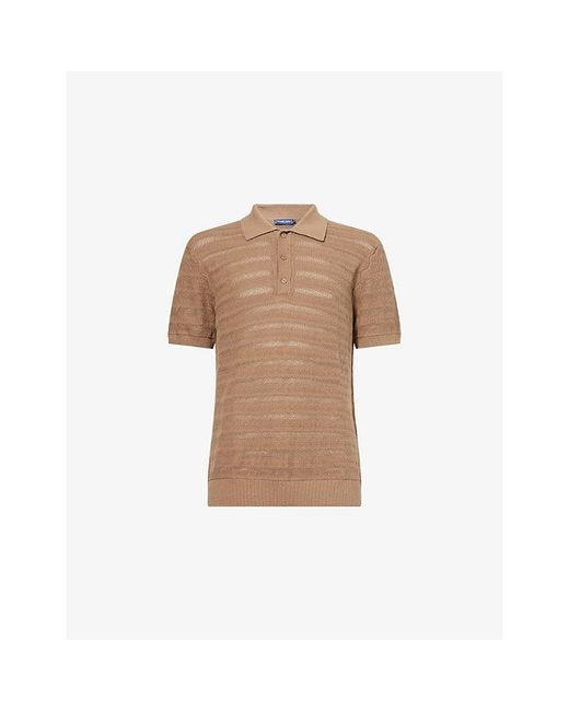 Frescobol Carioca Natural Vidal Short-Sleeve Mesh Polo Top for men