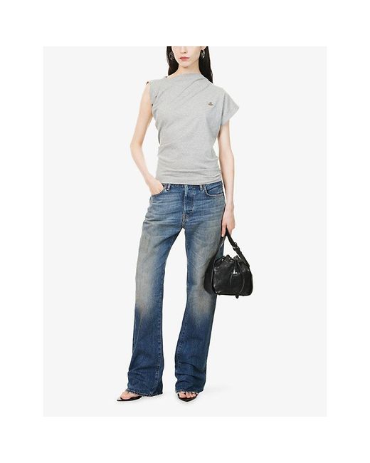 Vivienne Westwood Gray Hebo Asymmetric Cotton Top
