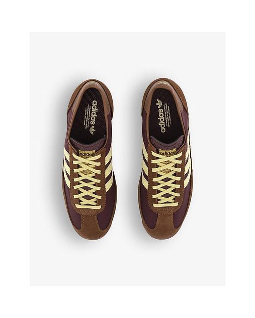 Adidas Brown Sl 72 Suede And Mesh Low-top Trainers
