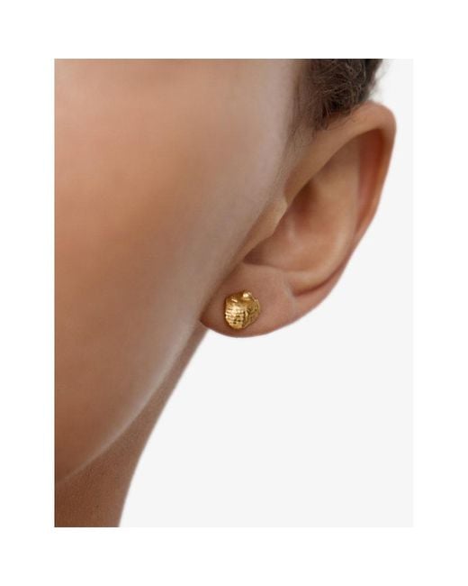 Monica Vinader Metallic Fragments Small 18Ct-Plated Vermeil Sterling- Stud Earrings