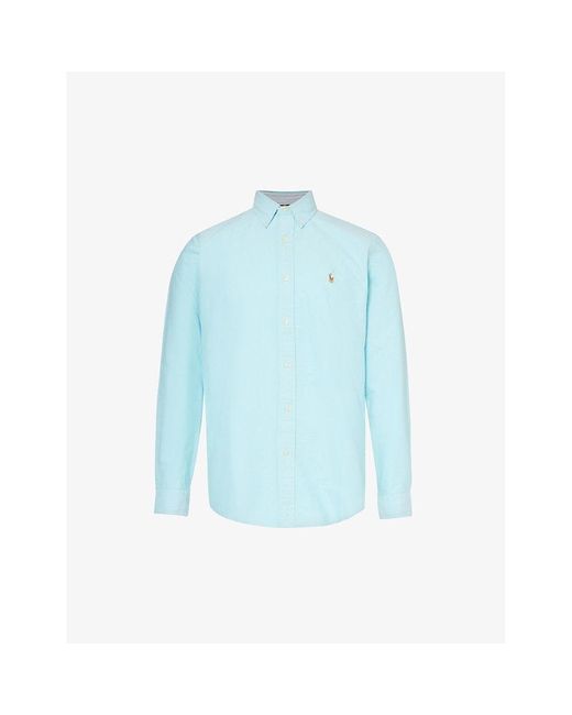 Polo Ralph Lauren Blue Logo-embroidered Custom-fit Cotton-piqué Shirt Xx for men