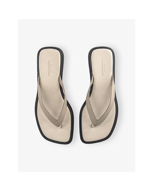 Vagabond White Izzy Flat Leather Sandals