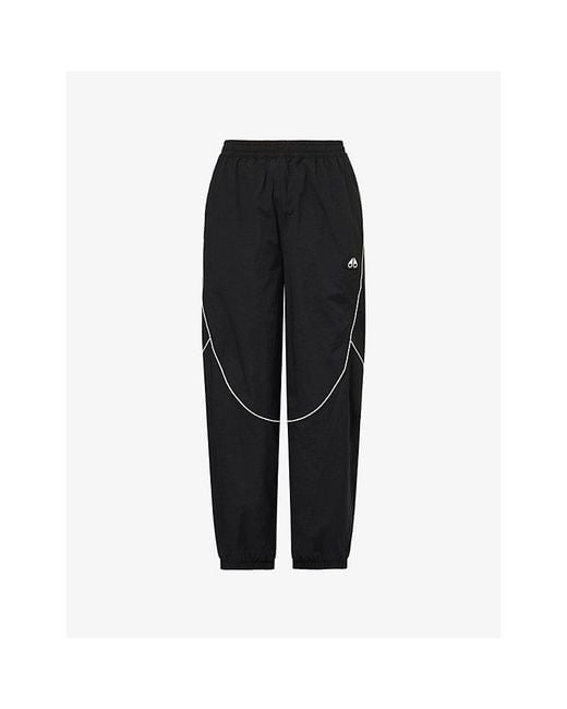 Moose Knuckles Black Top Flight Relaxed-Fit Cotton-Blend Trousers for men
