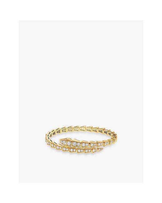 BVLGARI Metallic Serpenti Viper 18Ct- And 2.76Ct Pavé Diamond Bracelet