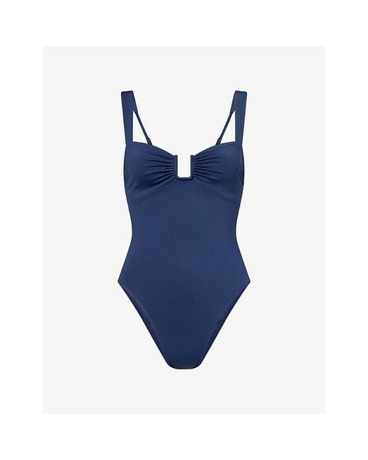 Away That Day Blue Cannes Balconette High-Leg One-Piece