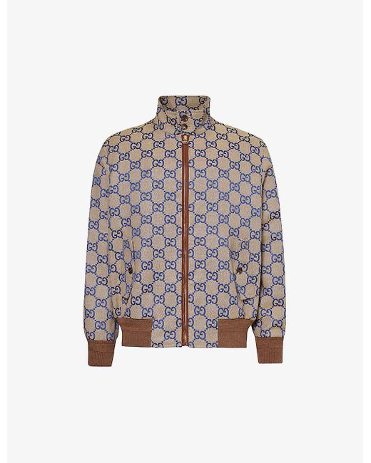 Gucci Multicolor Monogram-pattern Relaxed-fit Cotton-blend Jacket for men